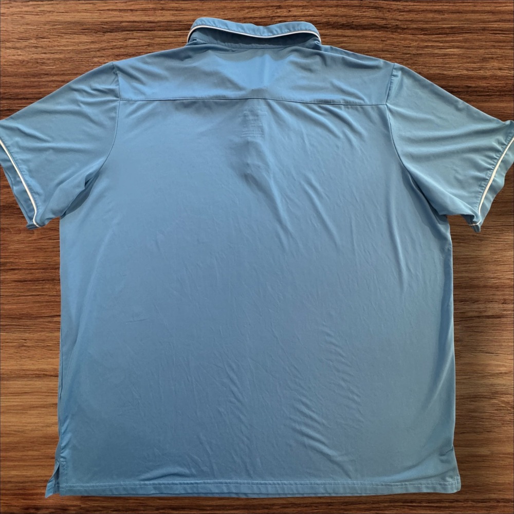 Holloway Coolcore Polo Shirt XXL Light Blue Short Sleeve Athletic White Piping - Picture 15 of 15